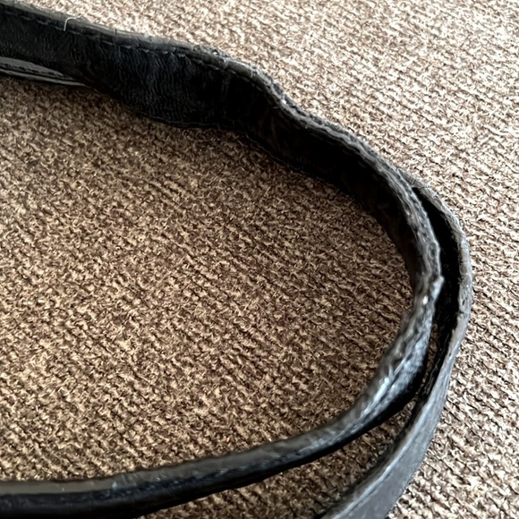 MICHAEL KORS Black Soft Leather Pleated Drawstring Satchel Gold Bag - Picture 6 of 12